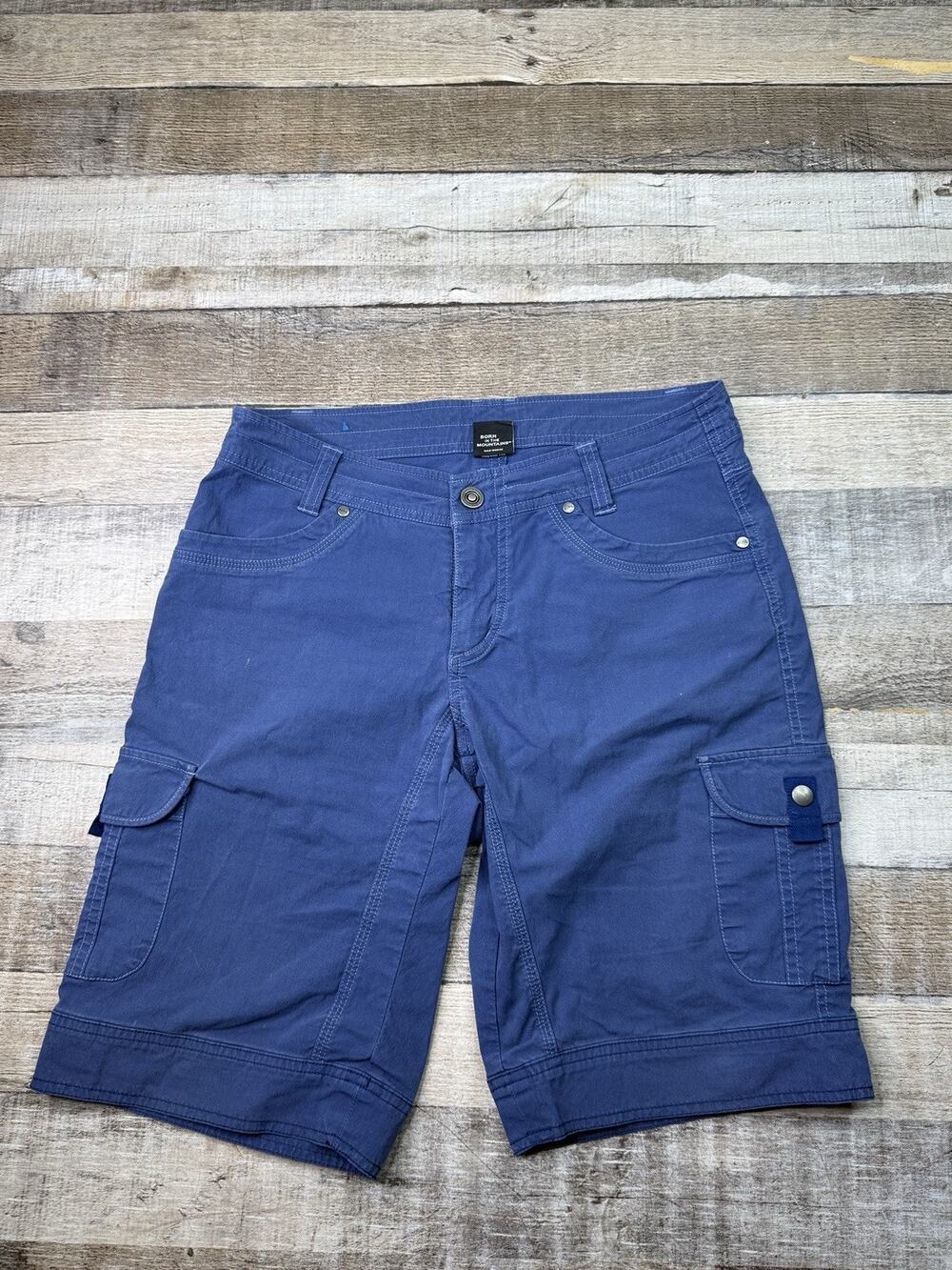 Kuhl Shorts Womens 8 Blue Splash Hiking Outdoors Cargo Trail 11" Pockets Summer
